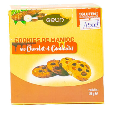 Seun cookies de manioc au chocolat et cachuètes